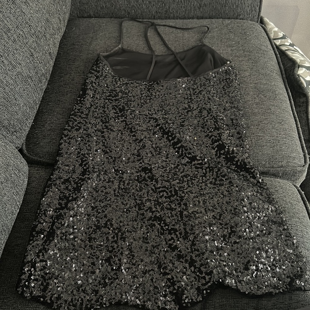 Solemio Black Mini Sequin Dress Small - Picture 5 of 5